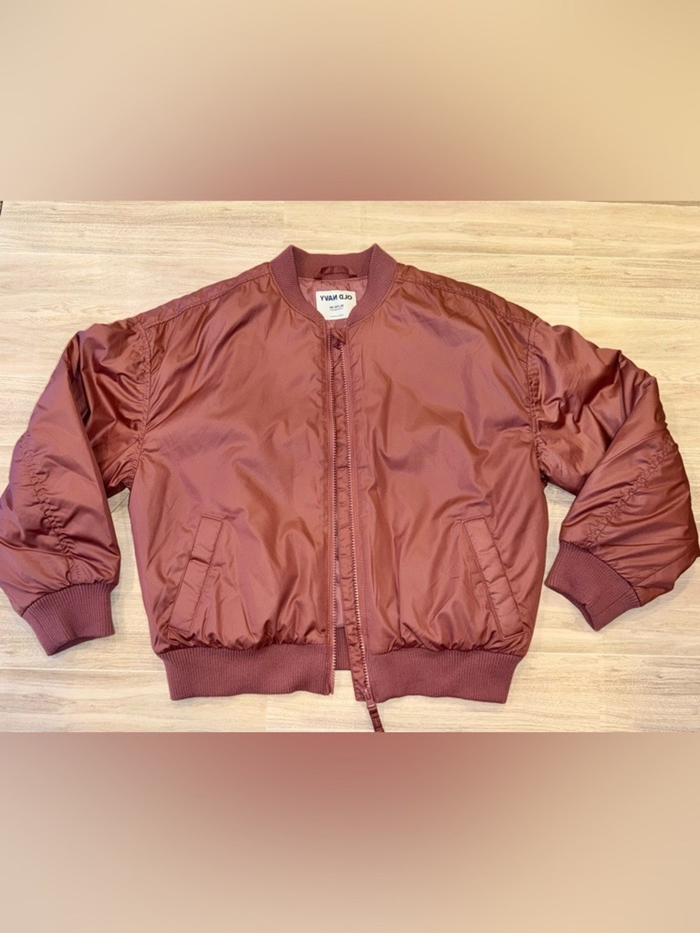 Girls Satin Bomber Jacket - Mauve - size XL (14-16) - ✽ SOLD OUT ONLINE ✽ - Picture 11 of 12